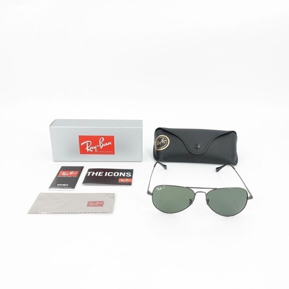 Ray-Ban RB3689 Aviator Metal Sunglasses Black OS - Picture 3 of 14